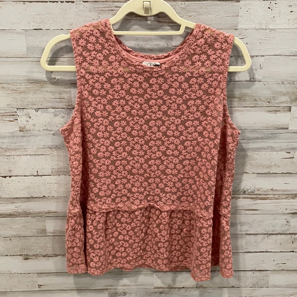 LOGO Lori Goldstein sheer floral tank Large